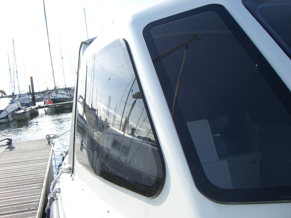 New acrylic windows bonded straight onto the boat